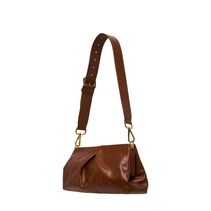 Small Pleat Clutch With Detachable Strap