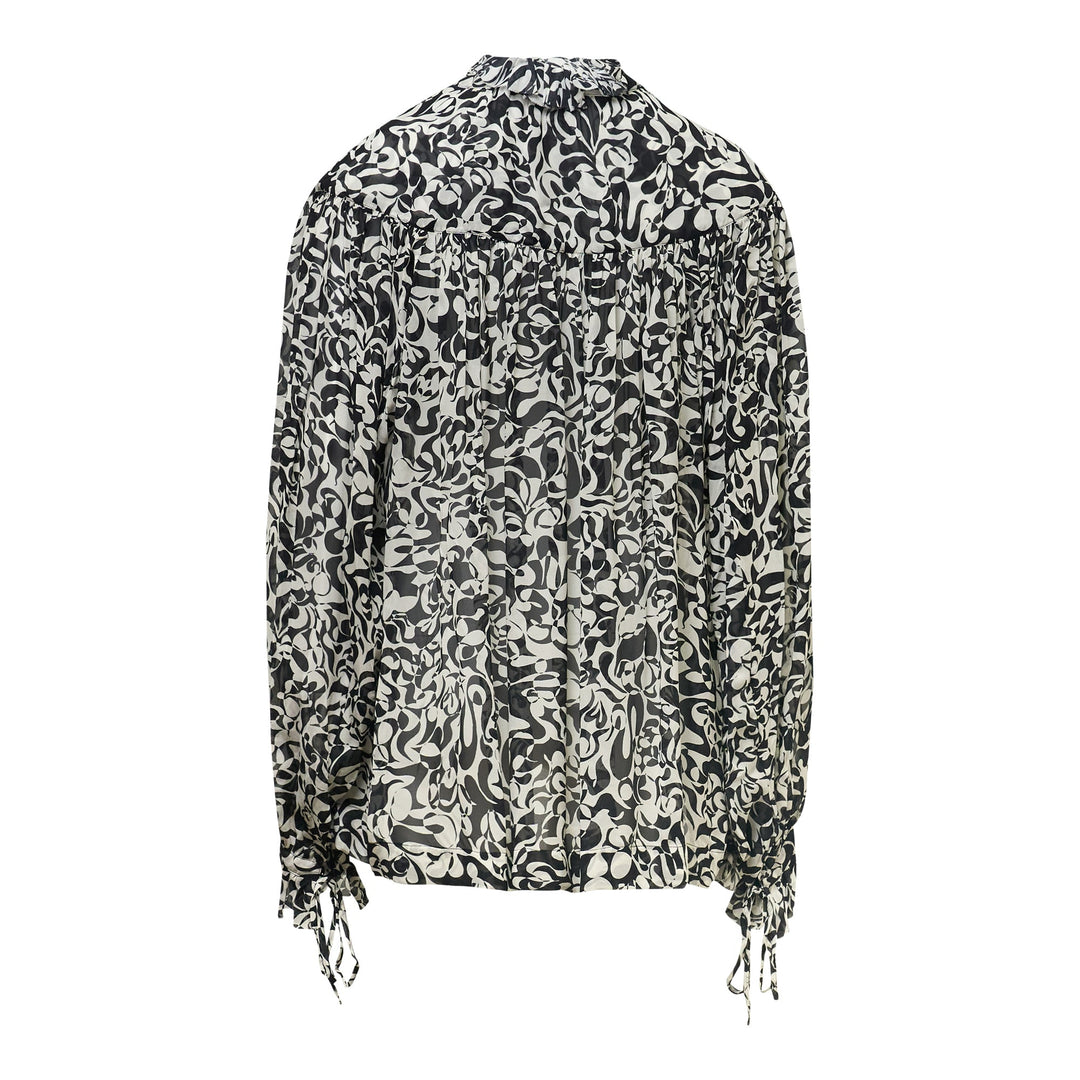 Loose Fit Blouse With Ruffle