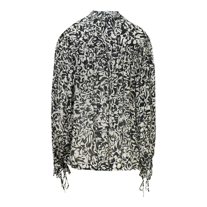 Loose Fit Blouse With Ruffle