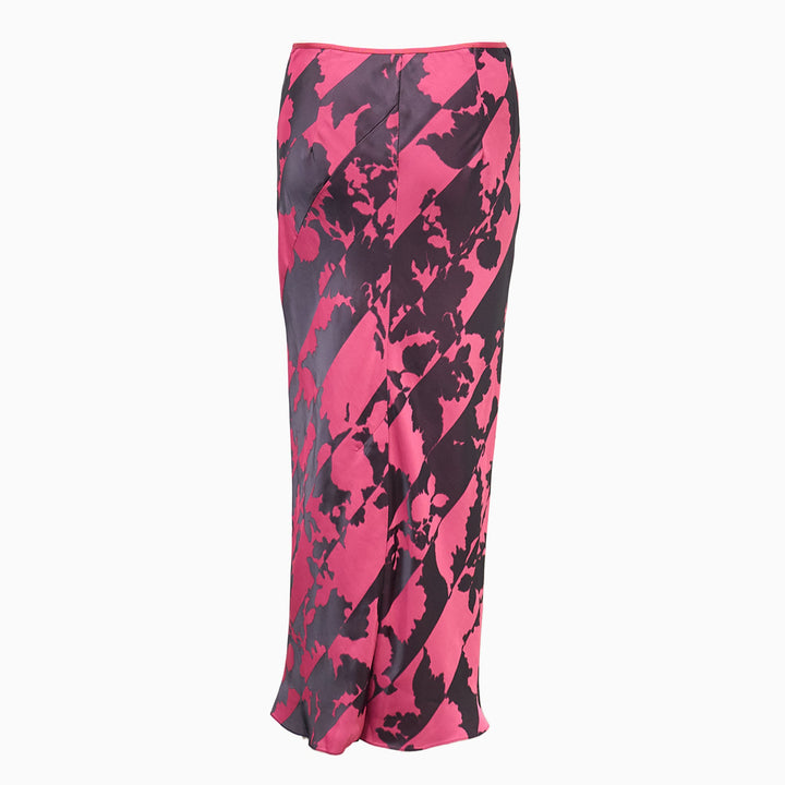 Bias Cut Skirt Double-Dye Floral