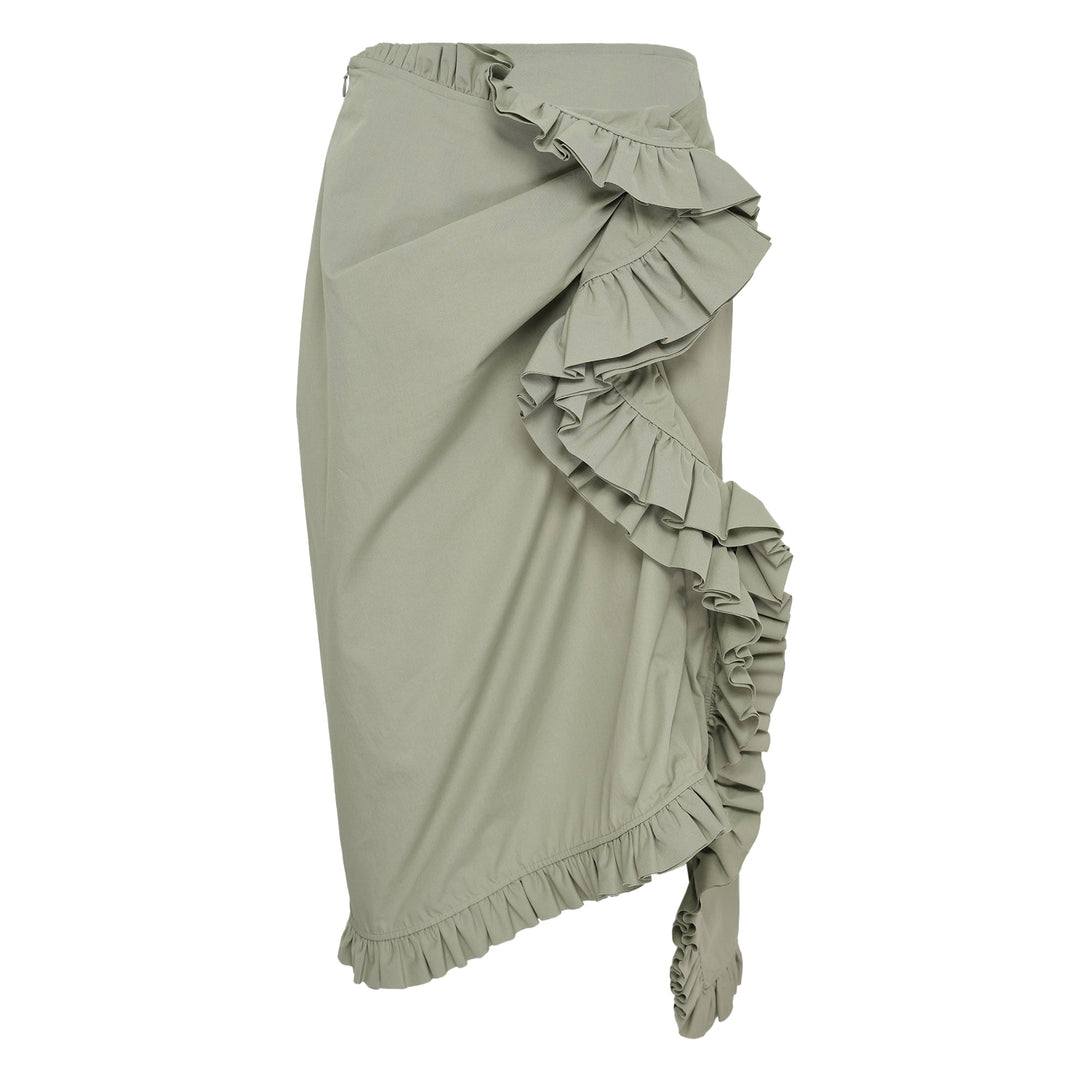 Draped Skirt With Ruffle Detail