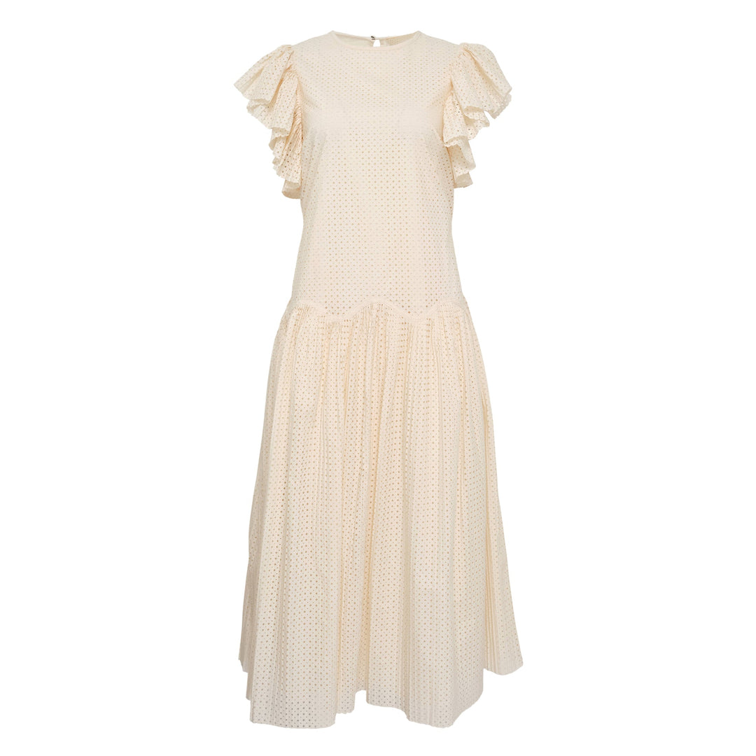 Sylvaine Flutter Sleeve Midi Dress