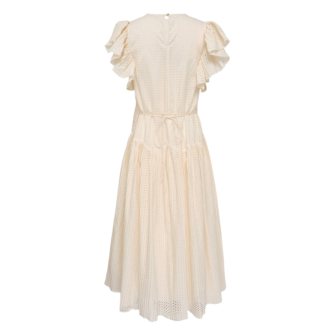 Sylvaine Flutter Sleeve Midi Dress