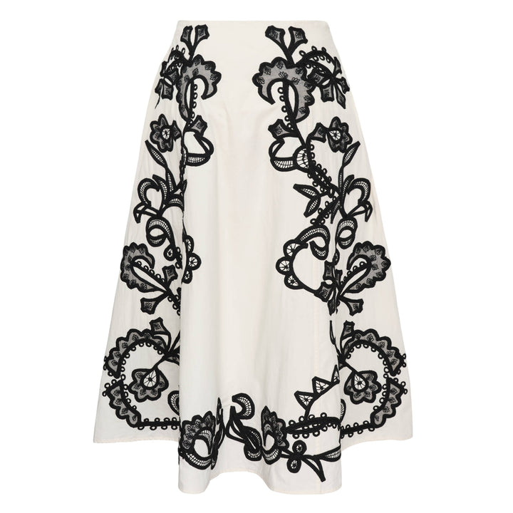 Ruby A-Line Embroidered Midi Skirt