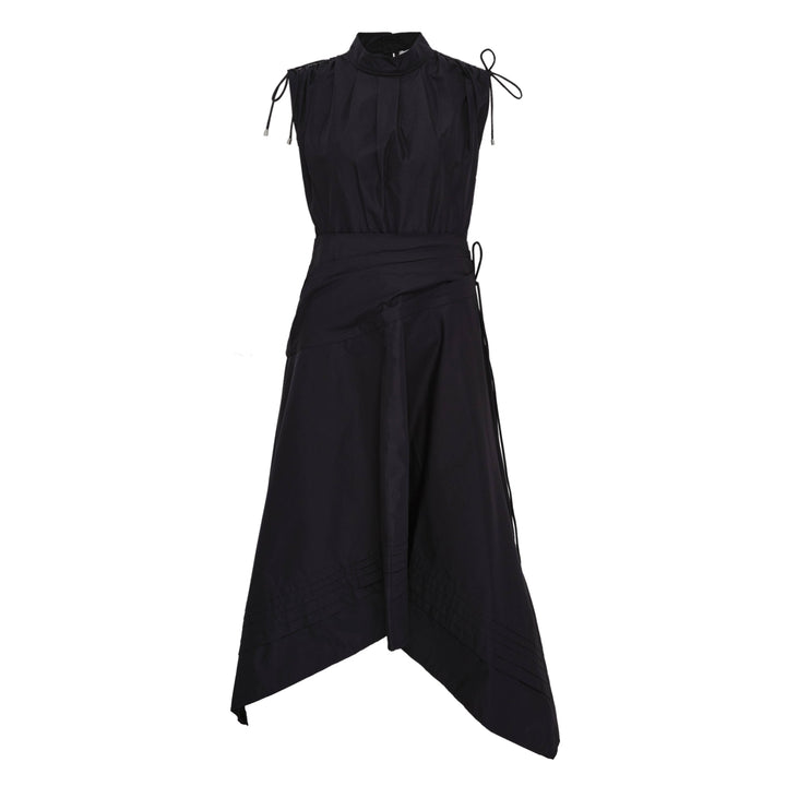Sleeveless Ruched Dress With Handkerchief
