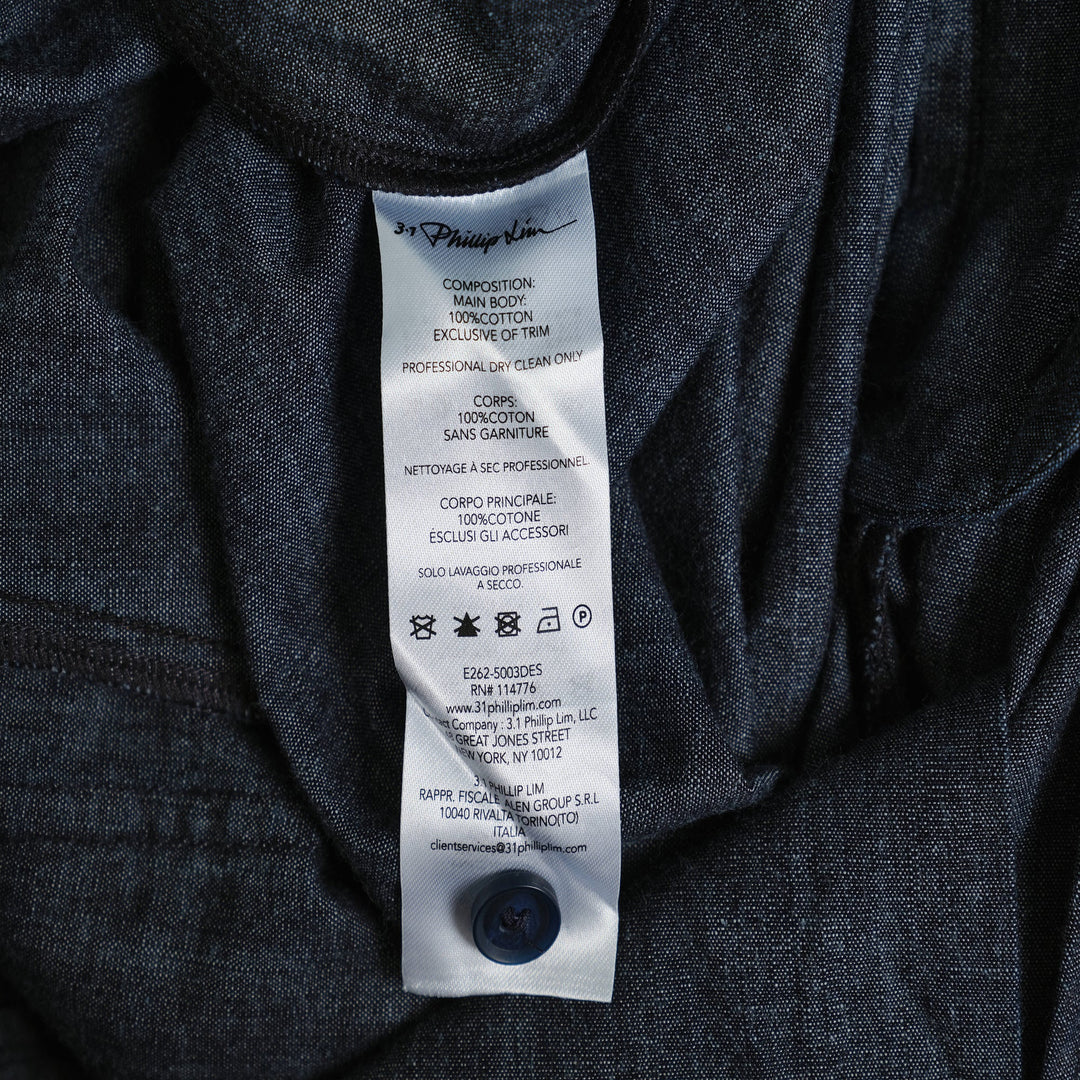 Denim Shirting Wide Leg Pants