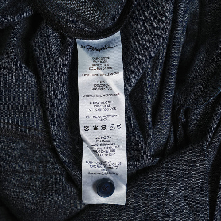 Denim Shirting Wide Leg Pants