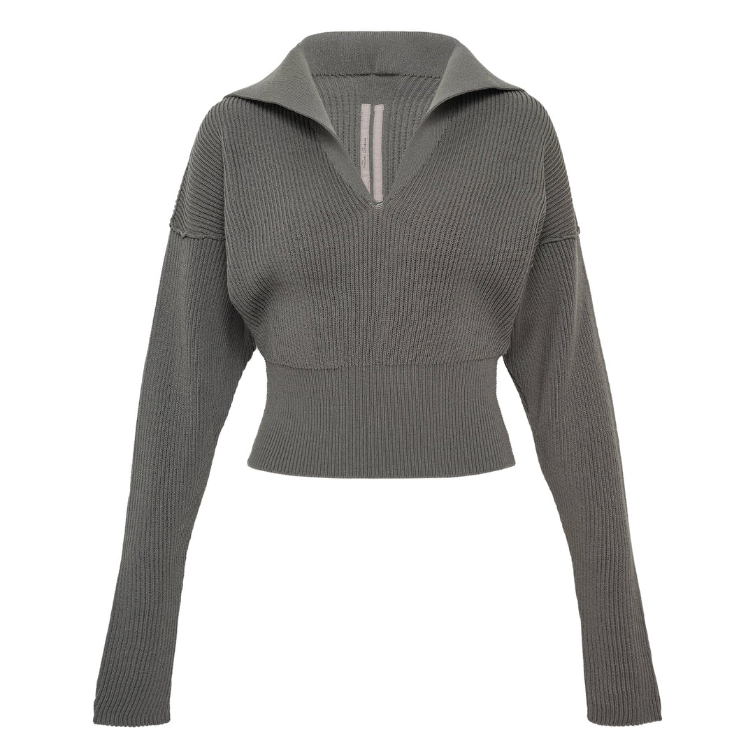 Dracu Cropped V Heavy Wool Knit