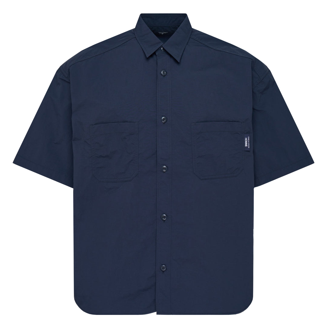 Navy Button-Up Chest Pocket
