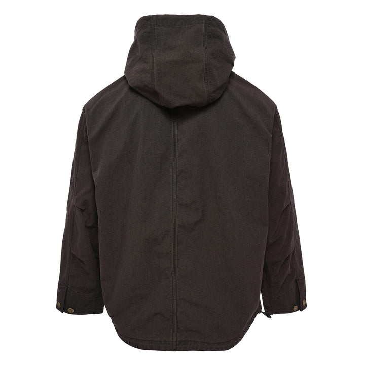Nylon Zip-Up Drawstring Hood