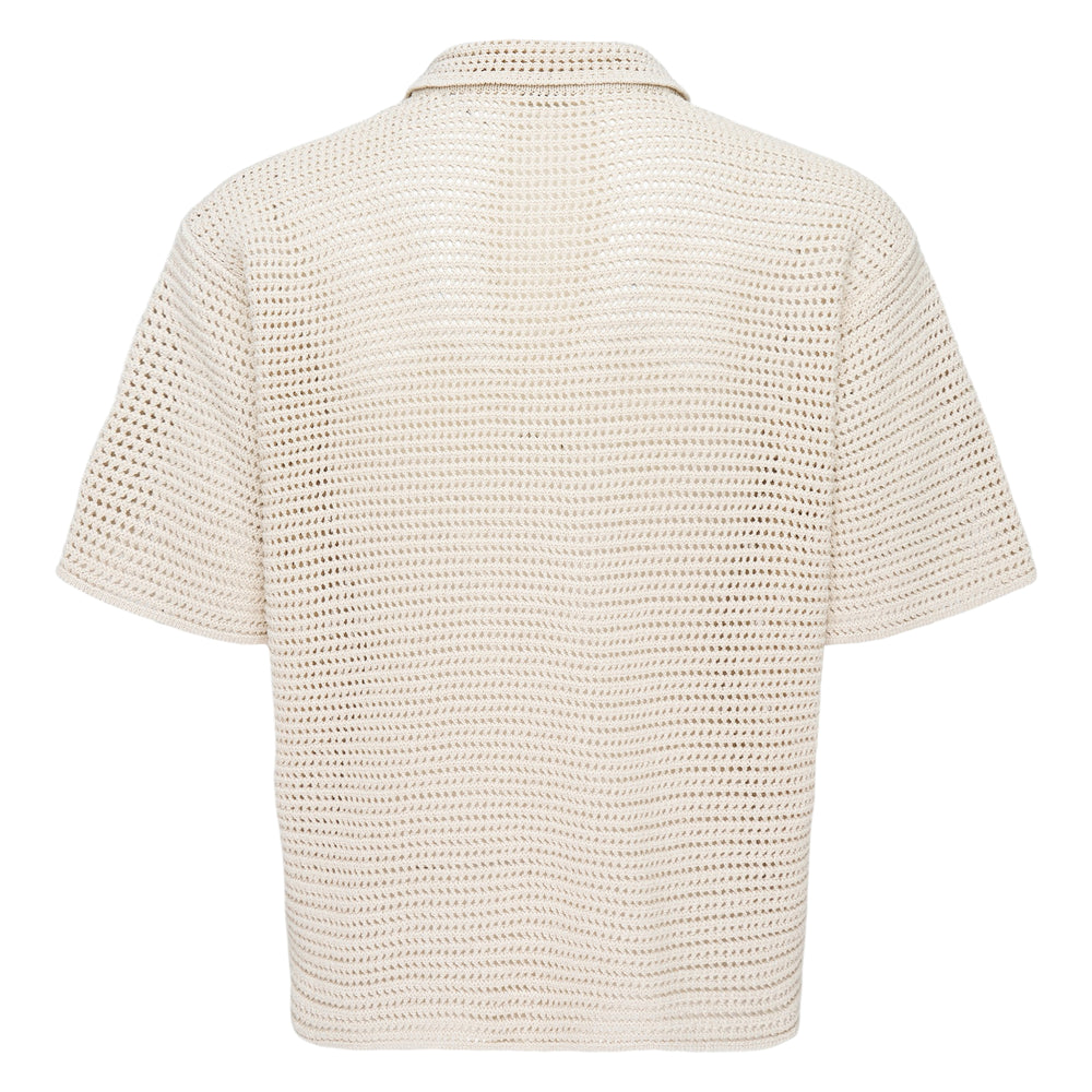 AURALEE Tussah Silk Cotton Mesh Knit Polo – Available at Club 21, Official Retailer in Singapore, Malaysia & Thailand with Global Shipping Online