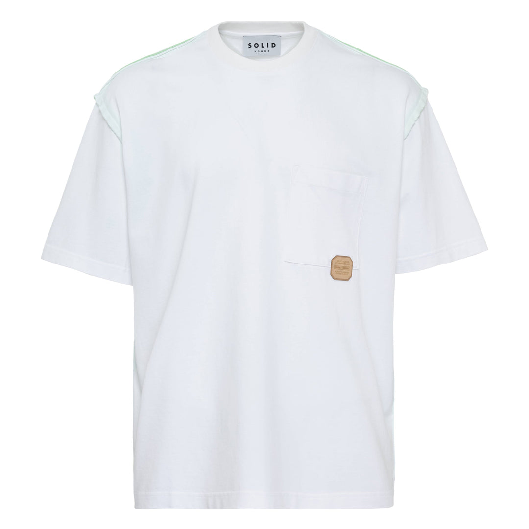 Washed T-Shirt With Shoulder Trim