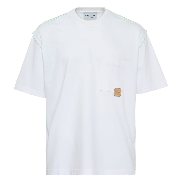 Washed T-Shirt With Shoulder Trim