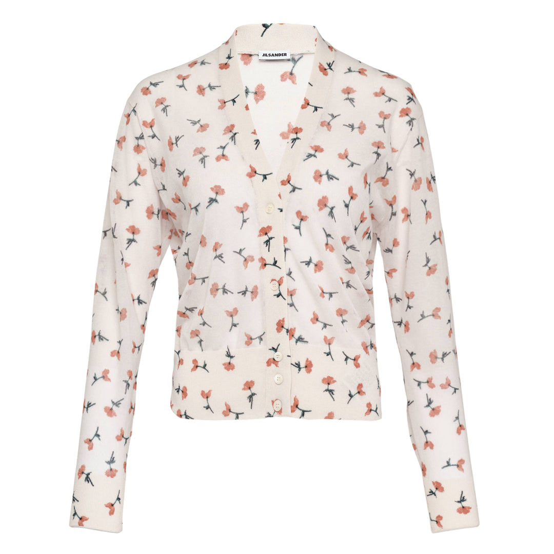 Printed Sheer Cotton Cardigan