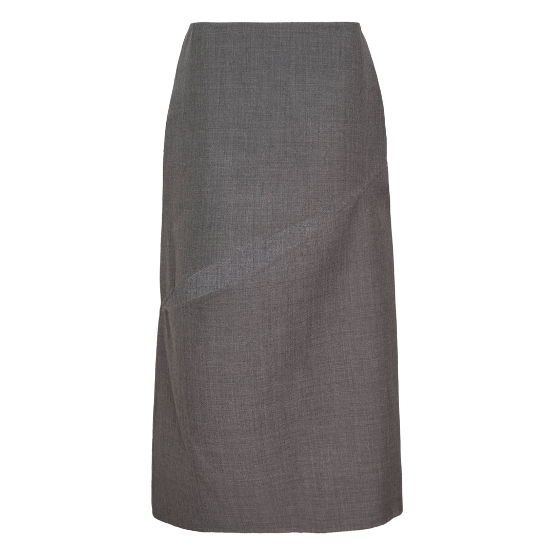 Double Split Wool Skirt