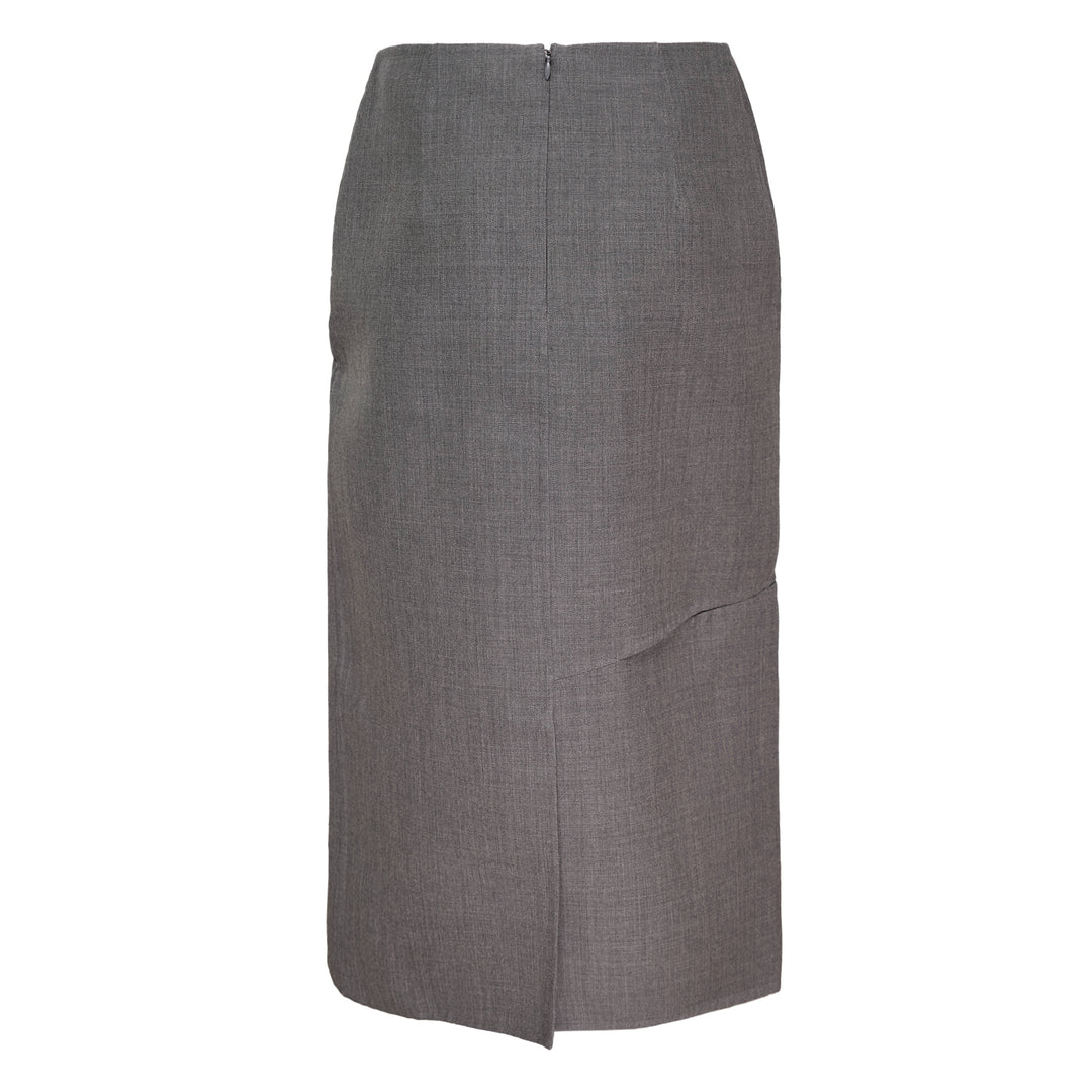 Double Split Wool Skirt
