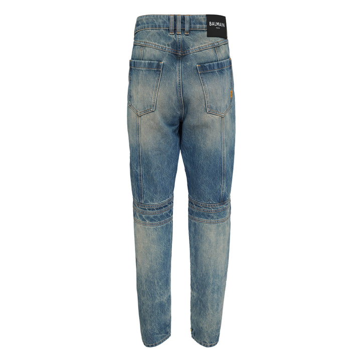 Regular Biker Denim Pants