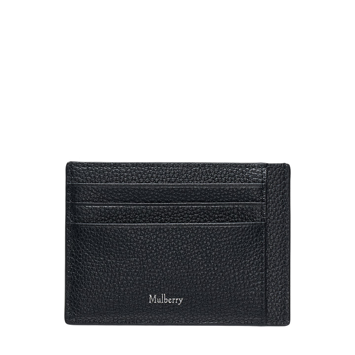 Card Holder Black Small Classic Grain
