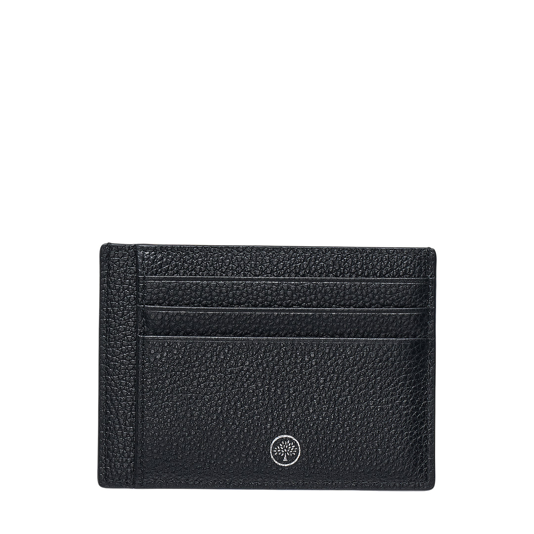 Card Holder Black Small Classic Grain