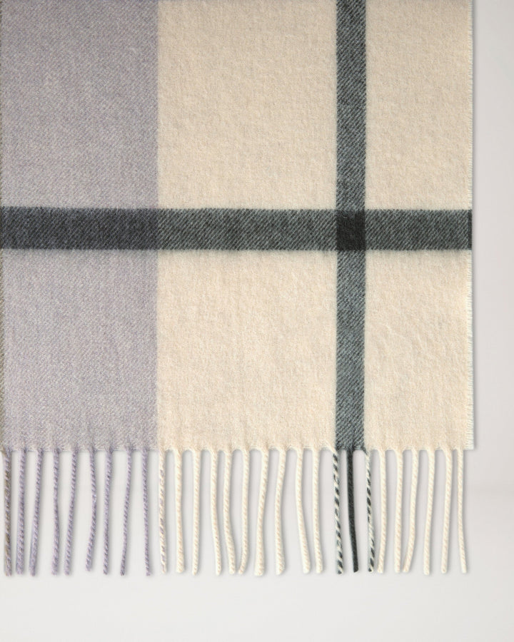 Small Check Merino Wool Scarf