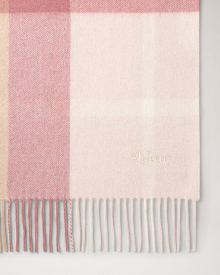 Small Check Merino Wool Scarf