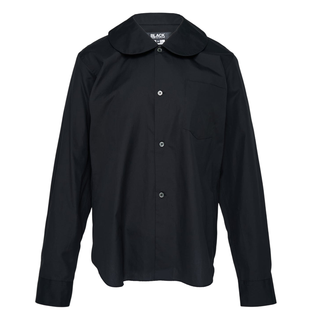 Black Peter Pan Collar Long Sleeve Shirt