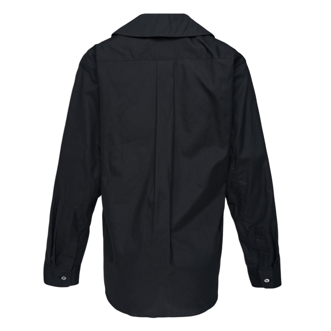 Black Peter Pan Collar Long Sleeve Shirt