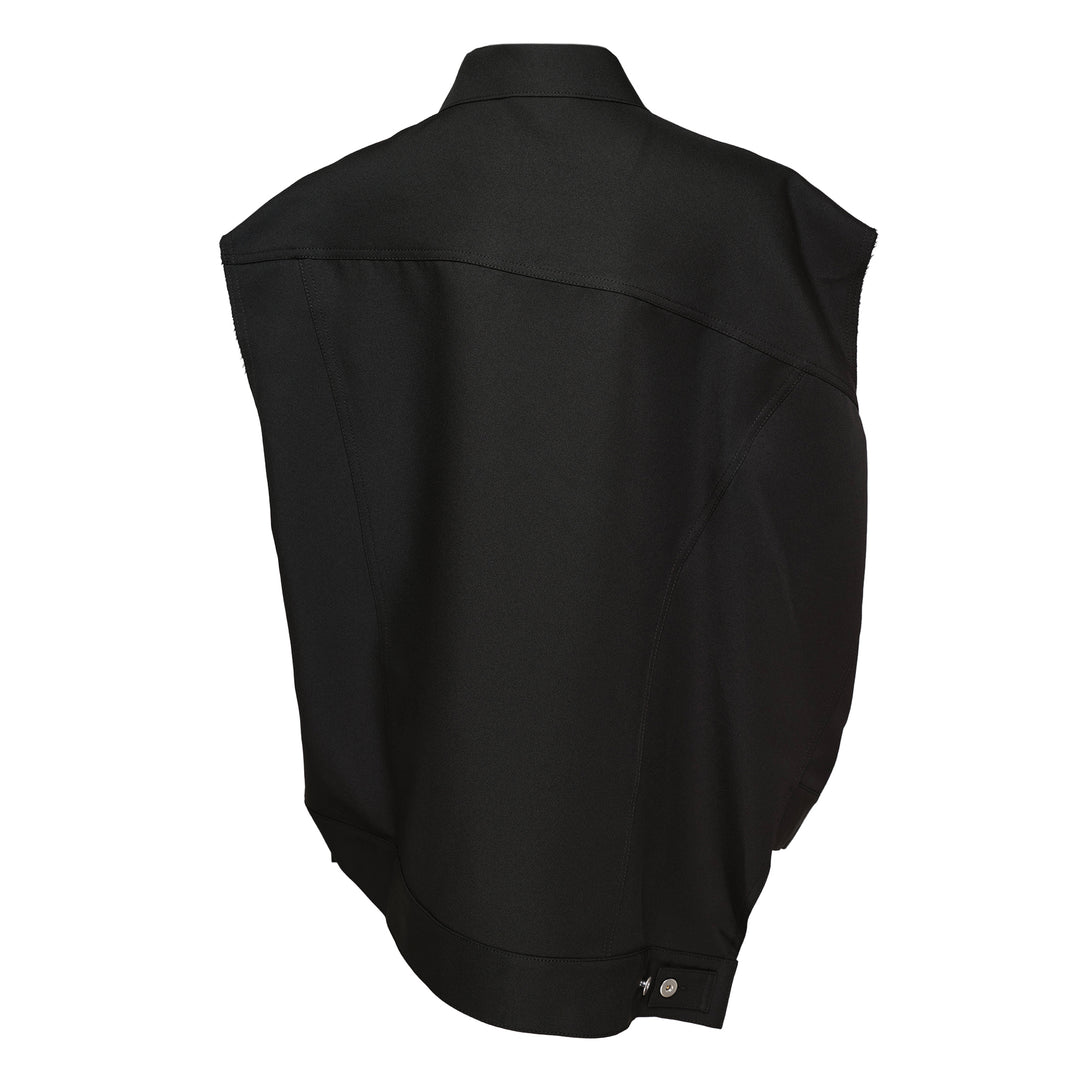 Loose-Fit Sleeveless Off-Center Shirt