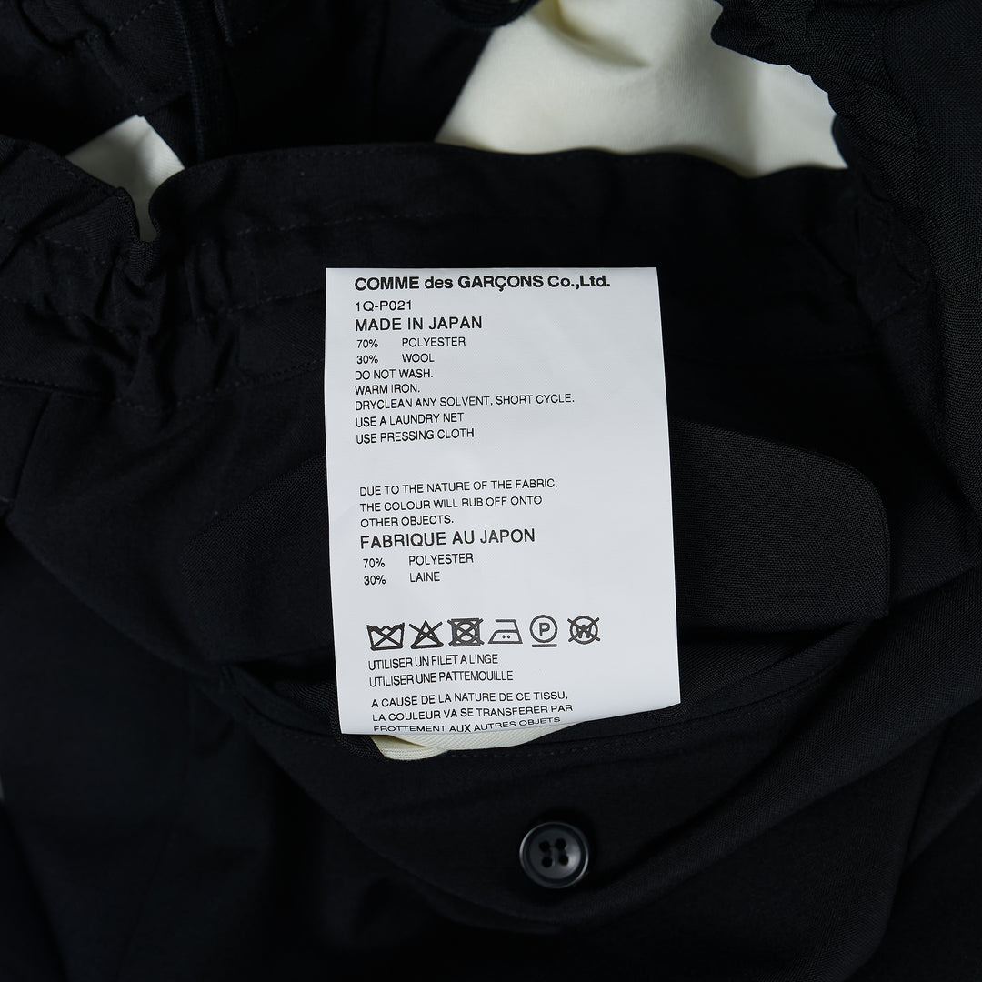 Black Wool Blend Tailored Fit Pants