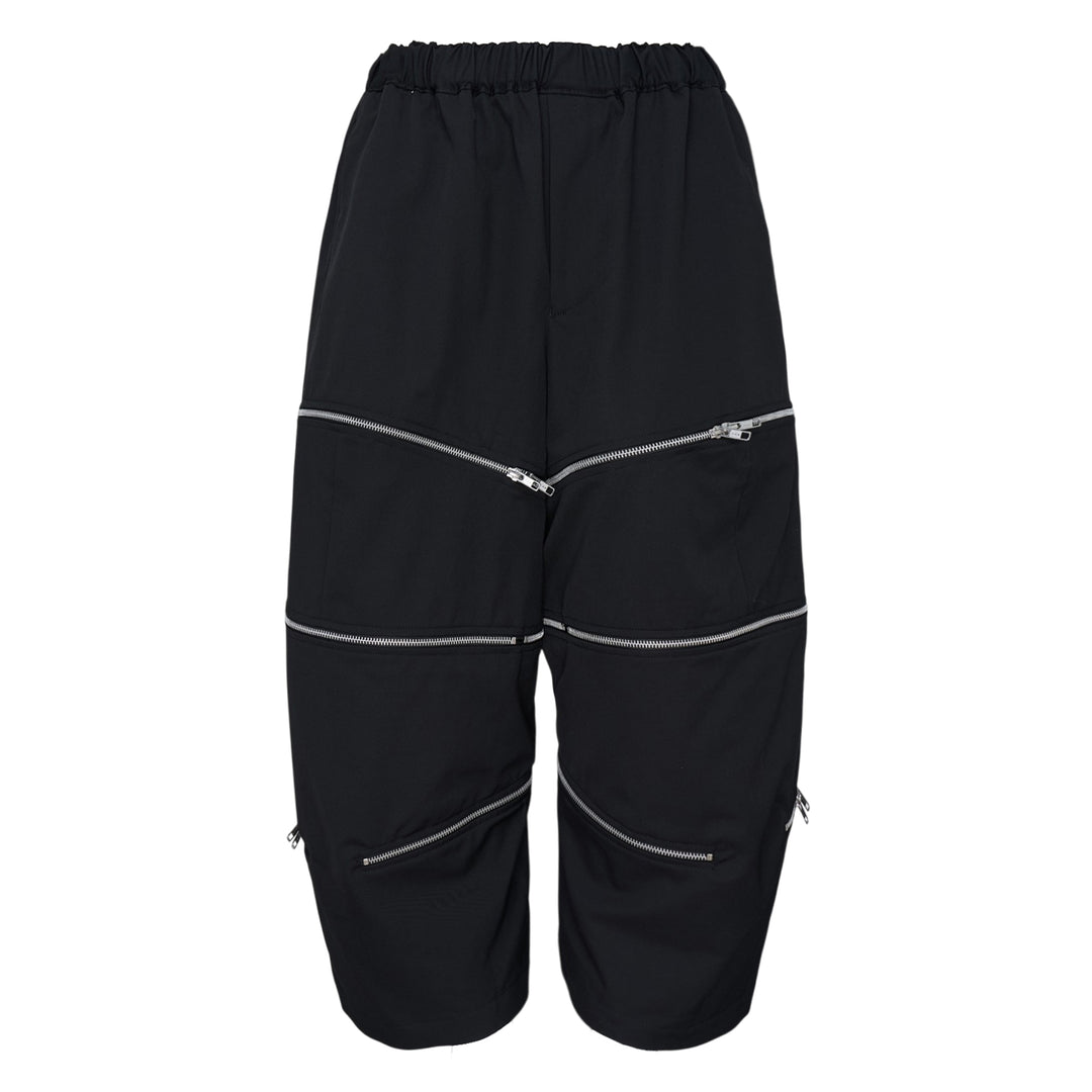 Zip Detail Cropped Pants