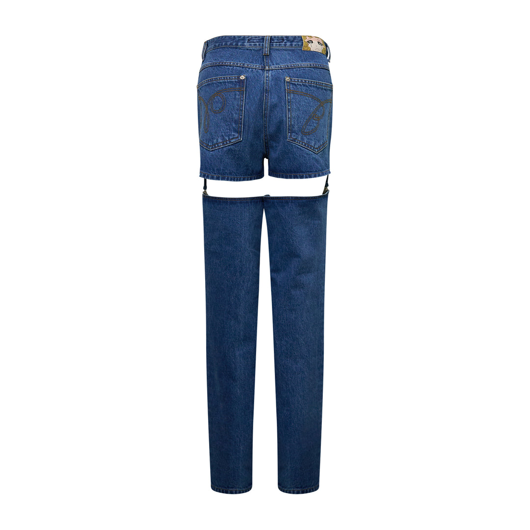Blue Shorts Detachable Garter