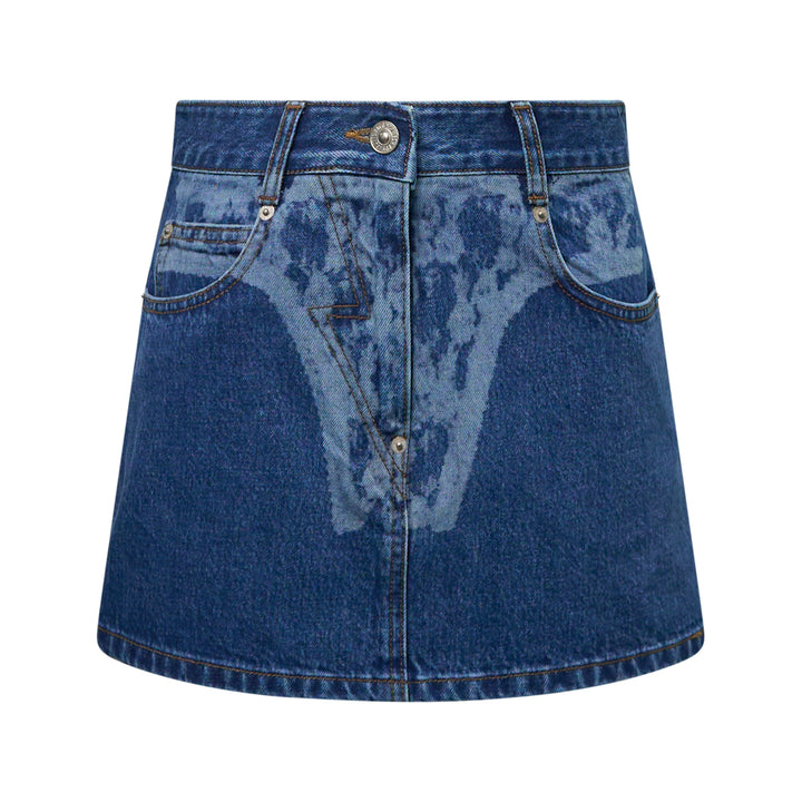 Blue Panty Printed Mini Skirt