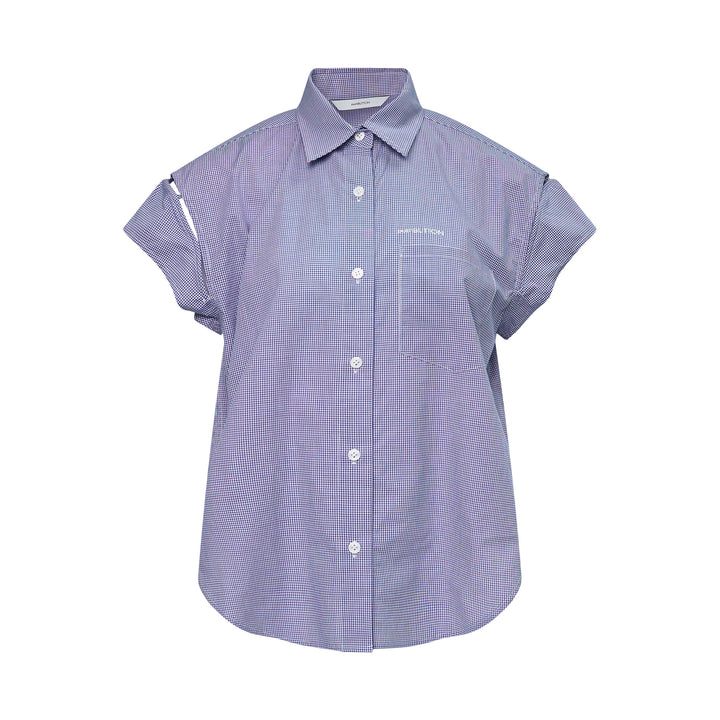 Navy Check Wire-Sleeve Shirt