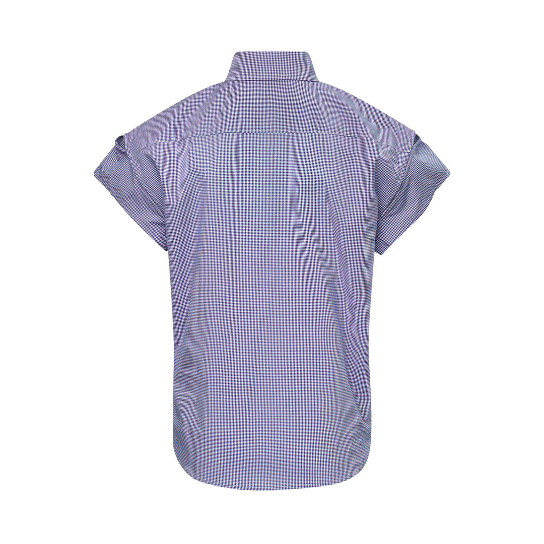 Navy Check Wire-Sleeve Shirt