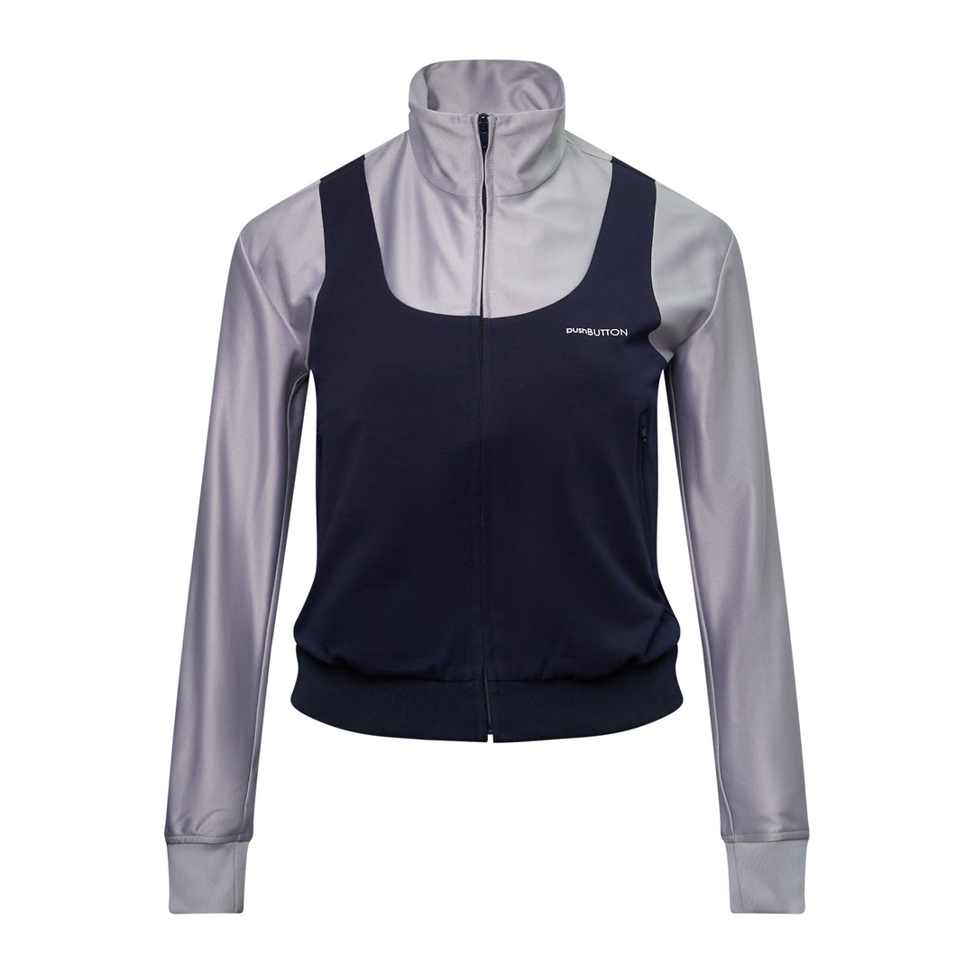 Gray Layered Sleeveless Track Top