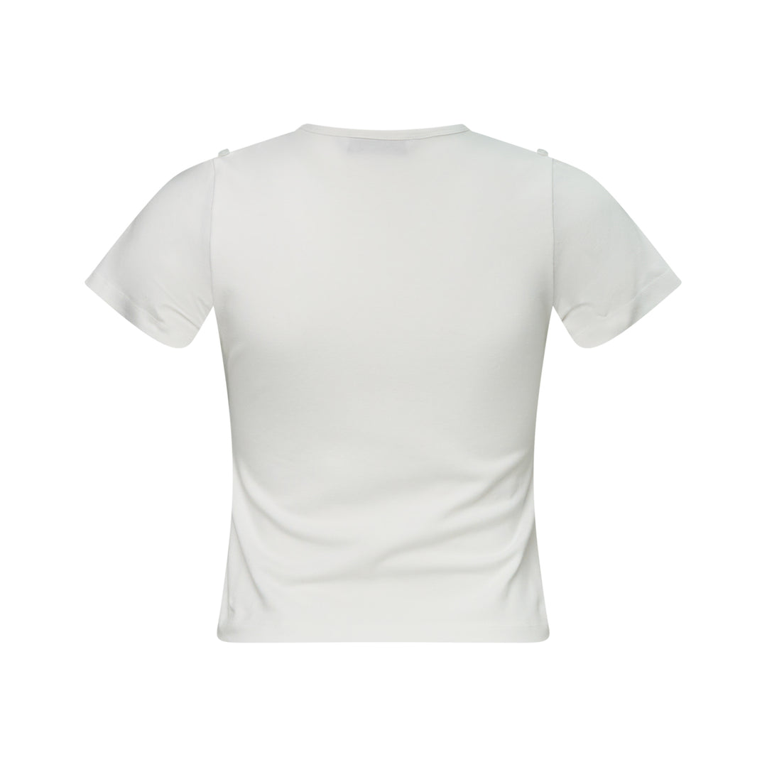 Zero White Adjustable Crop T-Shirt