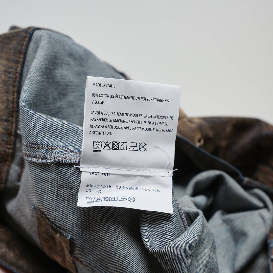 Women Flocked Denim Workwear Pants