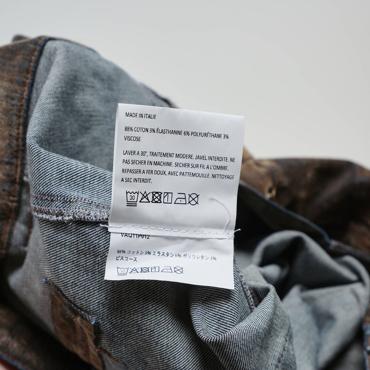 Women Flocked Denim Workwear Pants