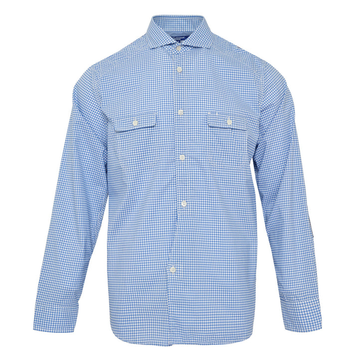 Blue White Checkered Long Sleeve Shirt
