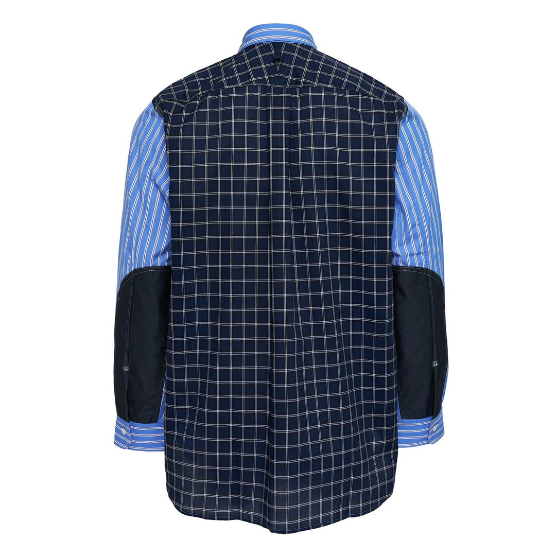 Blue Cotton Stripe Check Shirt