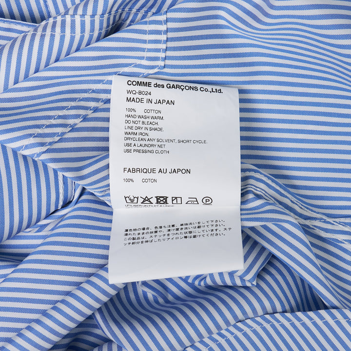 Blue Cotton Strip Button-Up