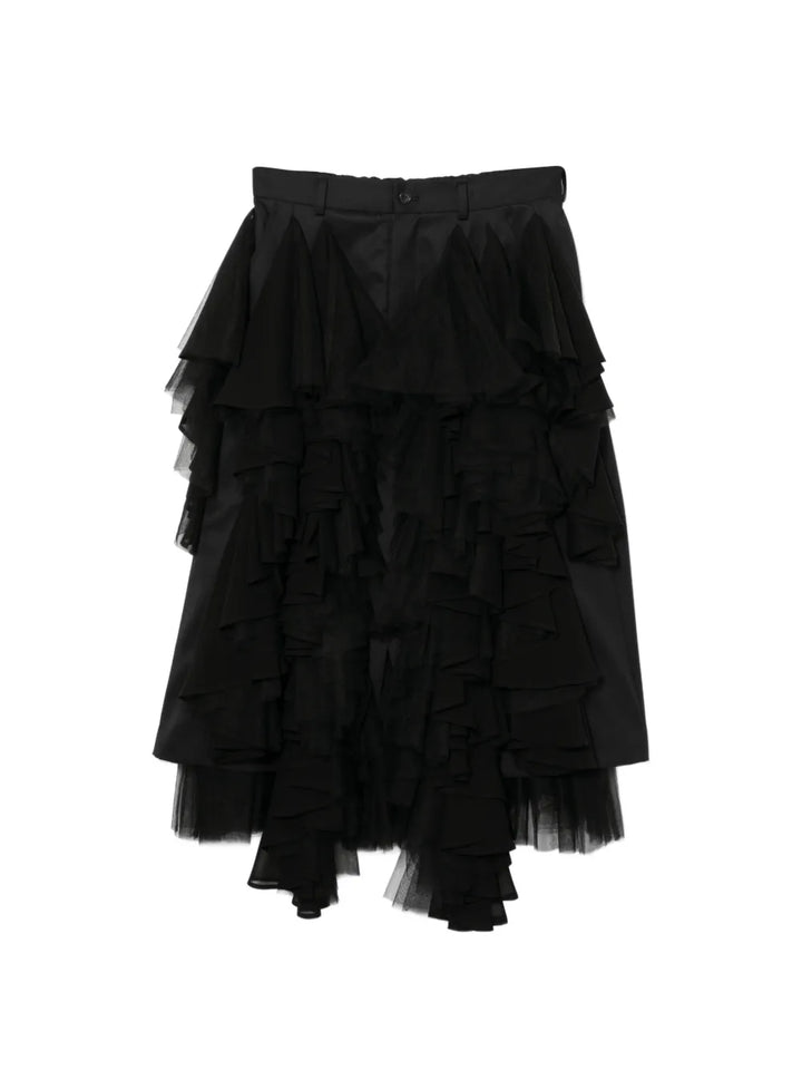 Wool Gabardine x Polyester Skirt