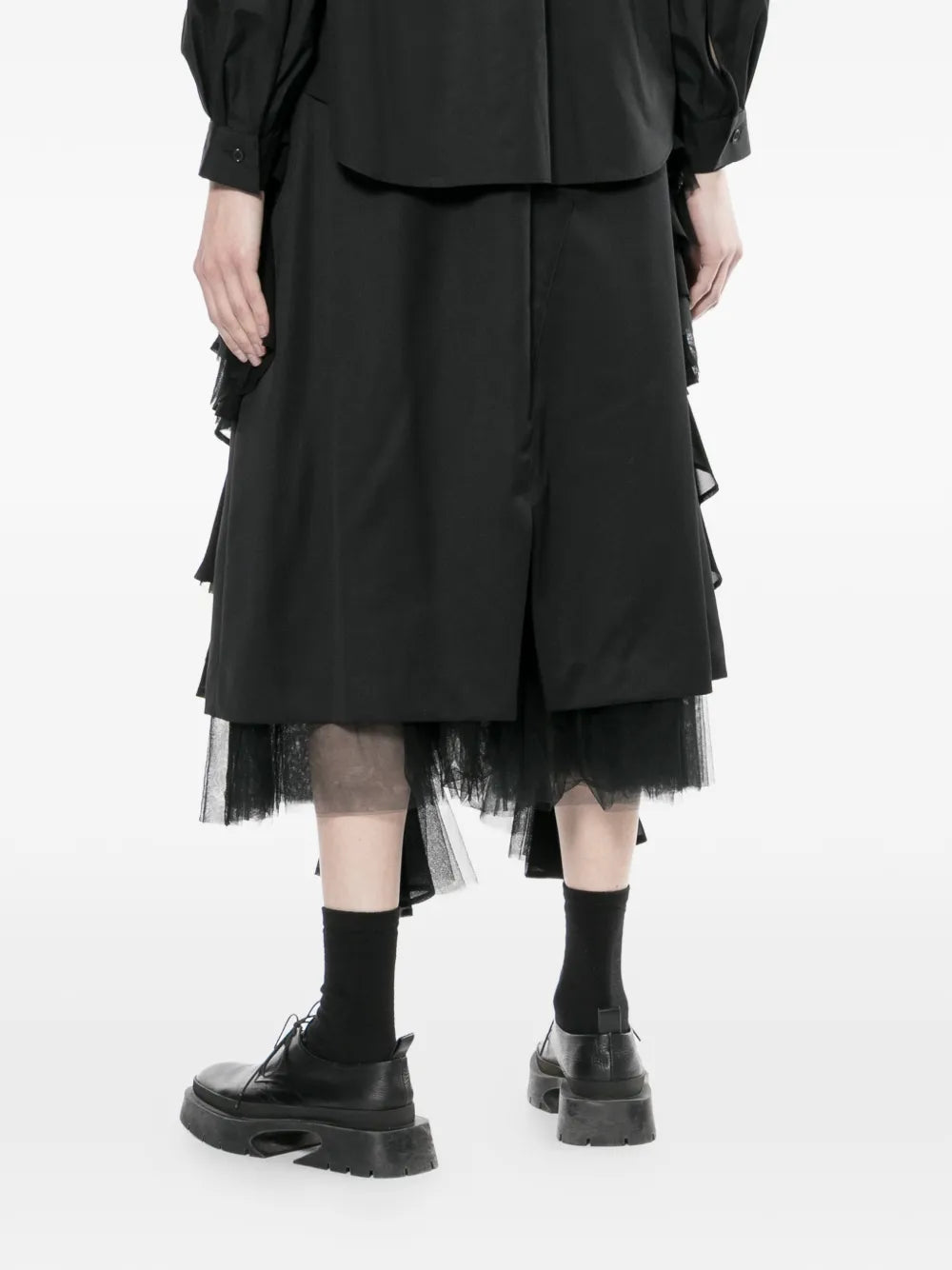 Wool Gabardine x Polyester Skirt