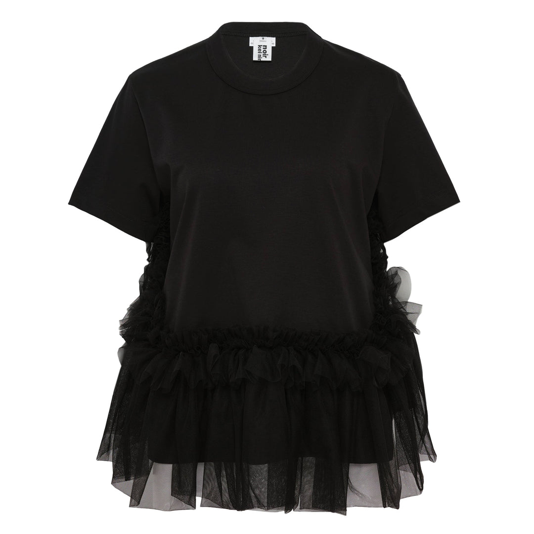 Cotton Ponte x Nylon Tulle