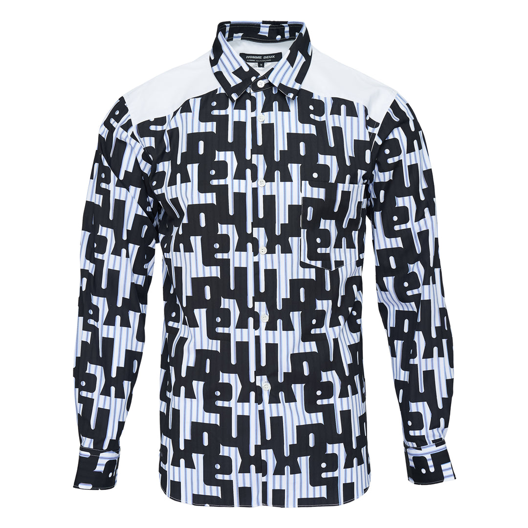 Printed Pattern Long Sleeve Button-Up Shirt