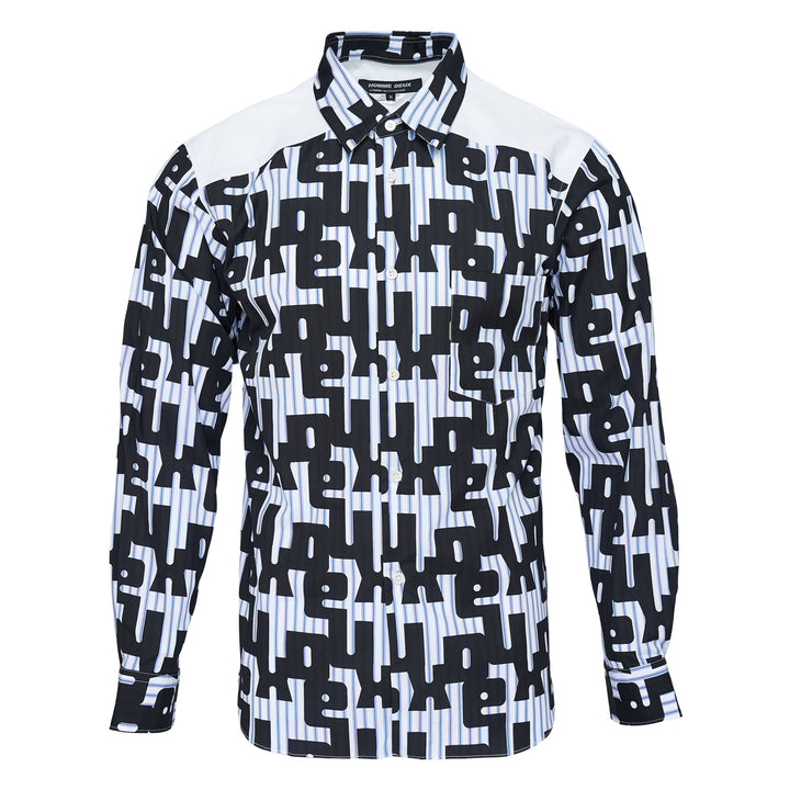 Printed Pattern Long Sleeve Button-Up Shirt