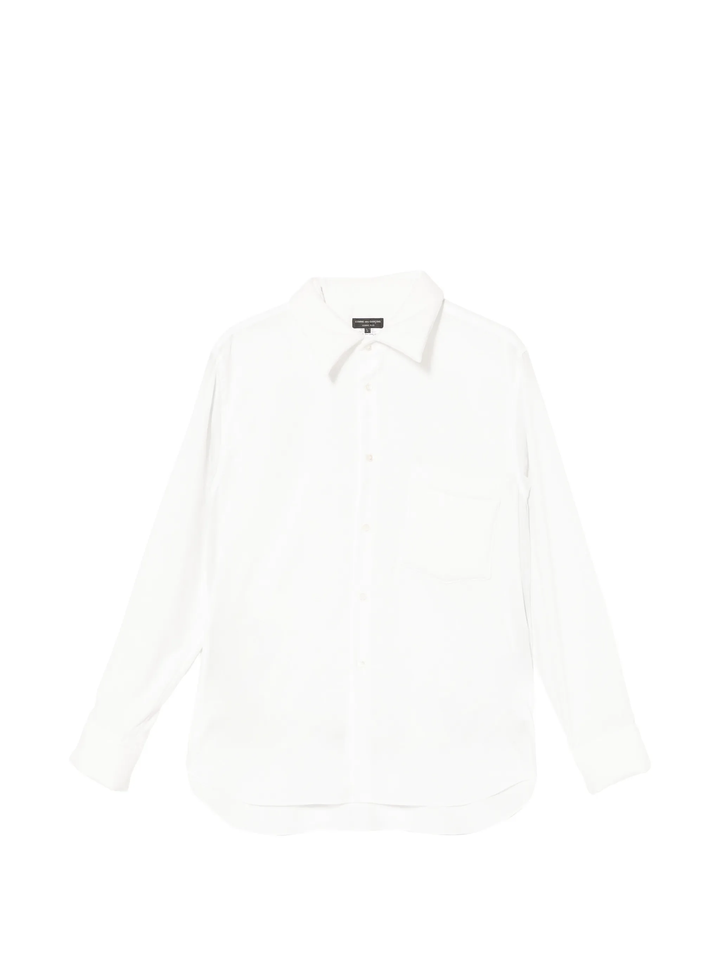 Plain Thick Collar Long Sleeve Pocket Shirt