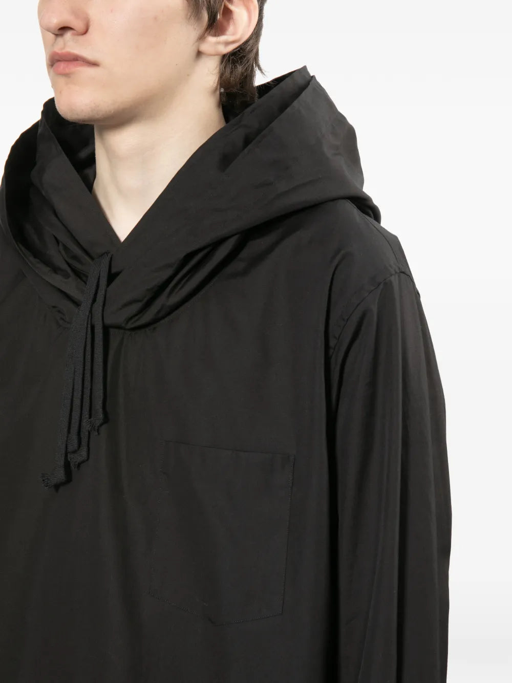 Drawstring Hood Long Sleeve Shirt
