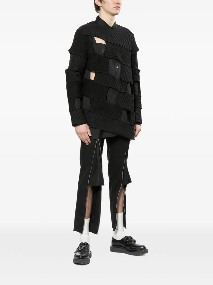 Zip-Up Detail Wool Pants