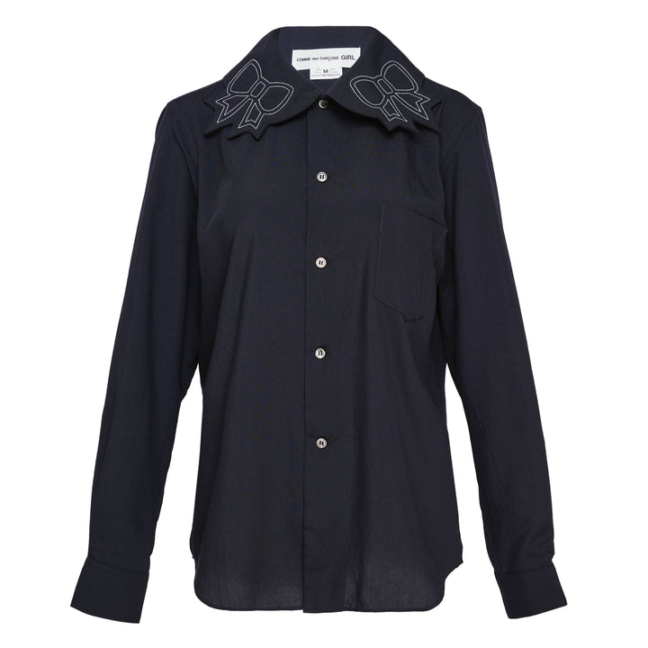 COMME des GARCONS GIRL Polyester Spun Broad Stitch Blouse – Available at Club 21, Official Retailer in Singapore, Malaysia & Thailand with Global Shipping Online